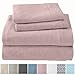Great Bay Home Jersey Knit Sheets. All Season, Soft, Cozy Queen Jersey Sheets. T-Shirt Sheets. Jersey Cotton Sheets. Heather Cotton Jersey Bed Sheet Set. (Queen, Rose Quartz)