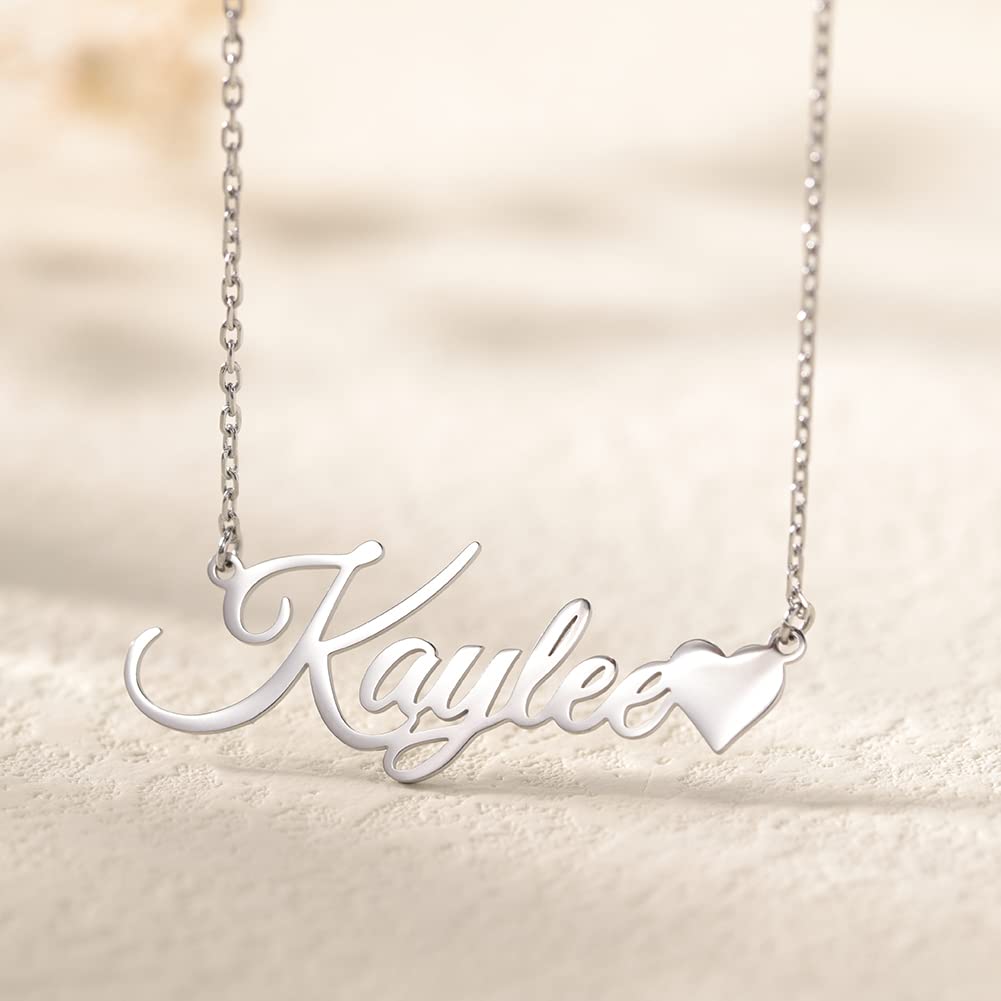 Lovenus Custom Name Necklace Personalized Sterling Silver Necklaces for Women Customized Name Necklaces Pendant Jewelry Gifts for Women