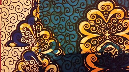 Mixed Craft African fabric Julius Cotton 2 yards Blue and Cream