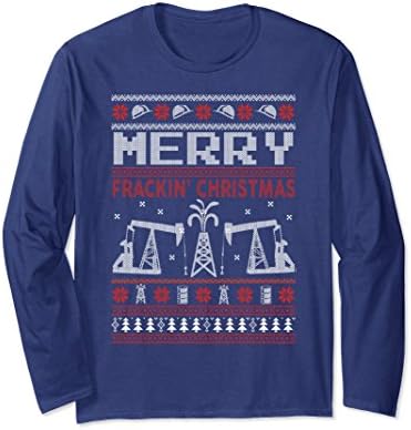 Unisex Oilfield Worker Ugly Christmas Sweater Shirt Medium Navy