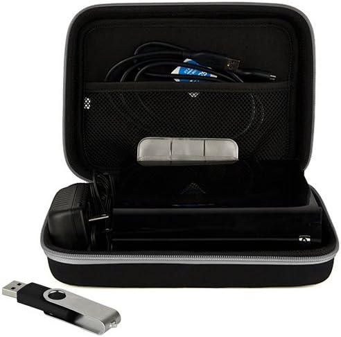Harlin Hardshell Case for your Seagate Expansion Desktop STBV2000100 External Hard Drive in Black with a Grey trim. With 3 in 1 extra features, SD card holder, two pouches, 3 adhesive Velcro stickers and mesh pocket + 4GB USB!