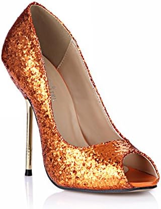 Glitter Dress Peep Stiletto Pumps Multi Colors Fashion Women High Heels DolphinGirl D'Orsay Shoes Prime
