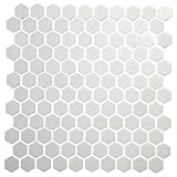 Daltile Hexagon White Porcelain Mosaic Tile Matte Look 1x1 Inch