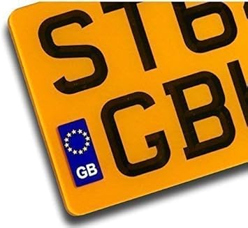 Sticar It Ltd Euro Gb European Union Badge For Motorbike Motorcycle Number Plate Vinyl Sticker For Europe Travel Amazon Co Uk Automotive