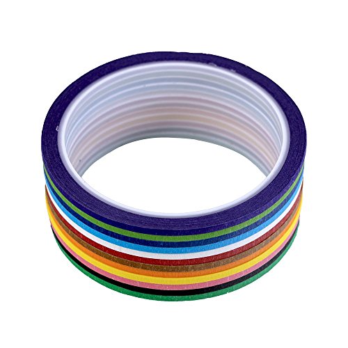 Supla 12 Colors 12 Rolls Whiteboard Gridding Tape Grid Marking Tapes 1/