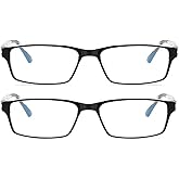 Naikomly 2 Pairs Nearsighted Glasses Spring Hinges Distance Glasses