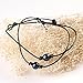 Single Genuine Peacock Pearl Choker Necklace on Black Leather Cord for Women (Peacock Pearl-16