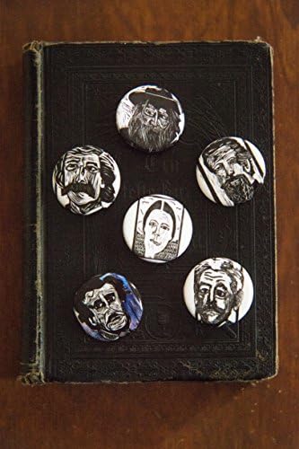 Classic Author Button Flair for the Book Lover
