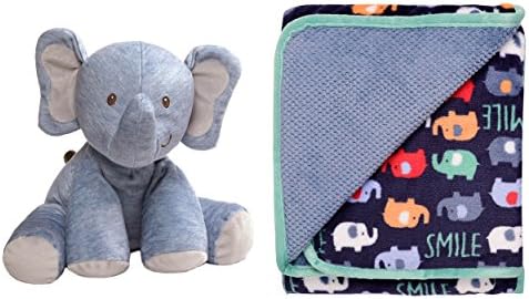 Eager Elephant Plush Toy and Fleece Nursery Blanket