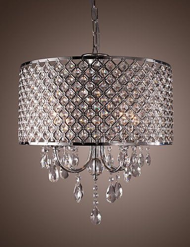 Trommel-Kronleuchter Kristall moderne 4-Leuchten: Amazon.de: Beleuchtung