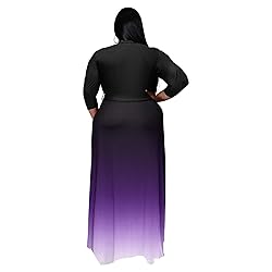 Runwind Plus Size Dress for Women 3/4 Sleeve V Neck