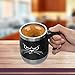 LEADNOVO Update Self Stirring Mug Auto Self Mixing Stainless Steel Cup for Bulletproof/Keto Coffee/Tea/Hot Chocolate/Milk/Cocoa Protein Shaker Mug for Office/Kitchen/Travel/Home -450ml/15.2oz (Black)