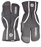 Lobster Cycling Gloves Winter Cold Weather Mountain Bike Split Finger Windproof Waterproof Men or Women, Black - Domain Cycling (Medium)