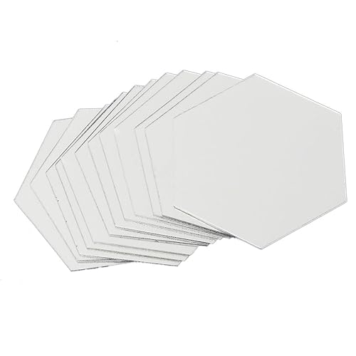 MYFurniture Hexagonal Silver Mirror Bevelled Wall Tiles bedroom