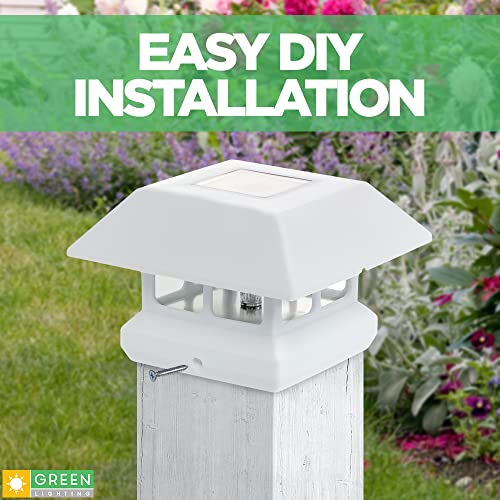 GreenLighting 12 Pack Veranda Solar Powered LED Post Cap Light for 4" x