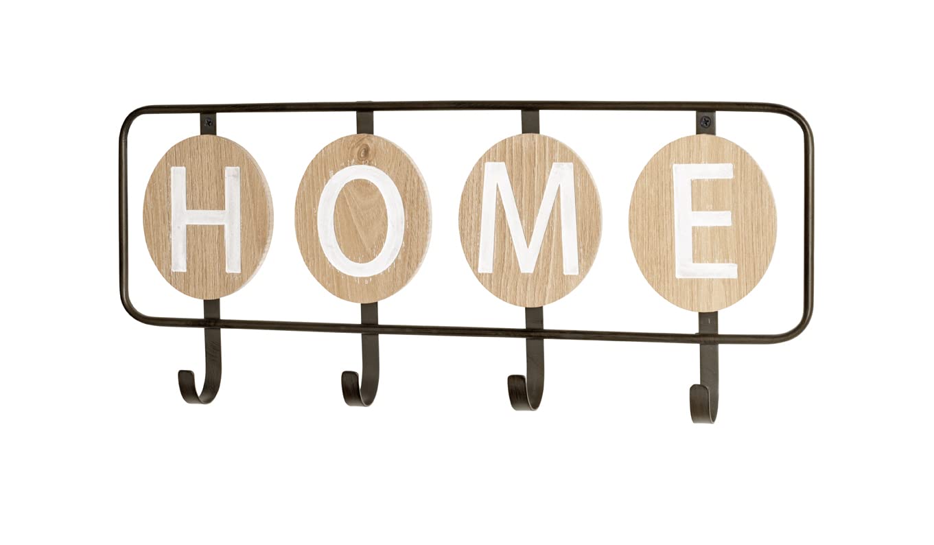 HAKU Wardrobe Oak, Black, Mdf, Metal - Dim.: W 50 cm X H 22 cm X D 5 cm, Style: Industrial