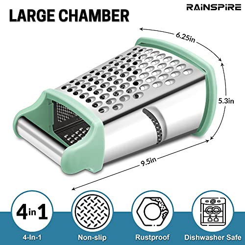 Rainspire Professional Box Grater, Cheese Grater Box for Kitchen