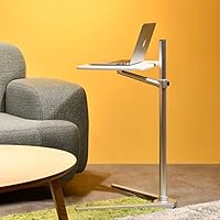 Viozon Floor Stand for Laptop Aluminum Height Adjustable Table for Bed Sofa, Upgraded and Reinforced Chassis,Applicable to All Laptop Notebook Tablets Pad Projector Camera (White)