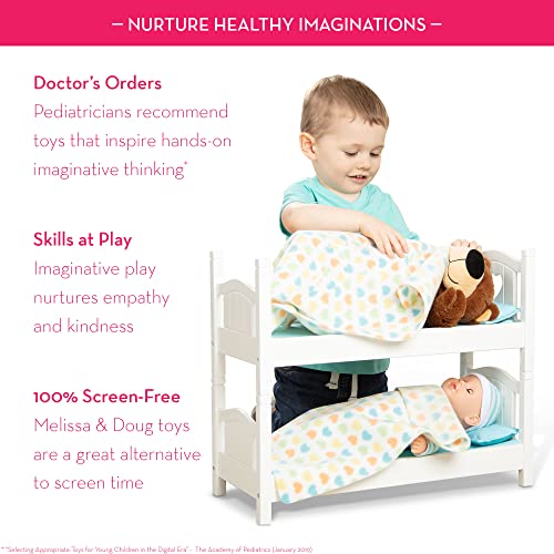 Melissa & Doug Mine to Love Wooden Play Bunk Bed for Dolls up to 18