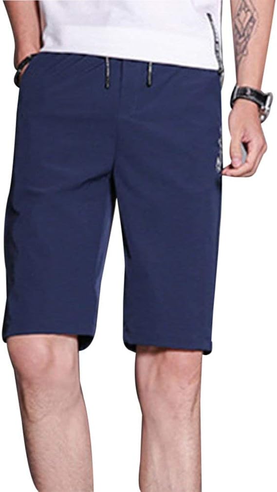 Bermudas Men's Drawstring Leisure Beach Shorts Knee Length Sweat Pants