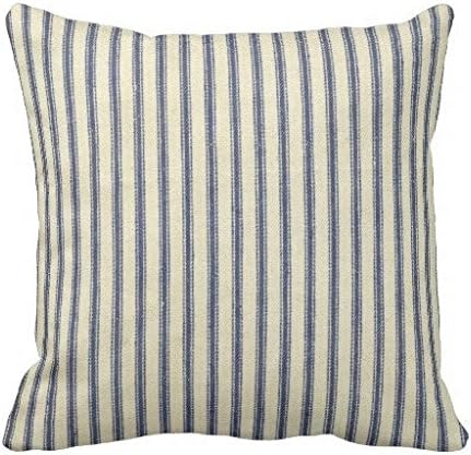 Retro Ticking Blue White Striped Vintage French Pillow Case