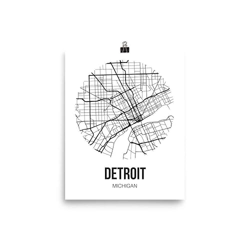 Amazon Com Detroit Map Wall Art Print Unframed Detroit Michigan Poster City Map Wall Decor Street Map Office Art Handmade