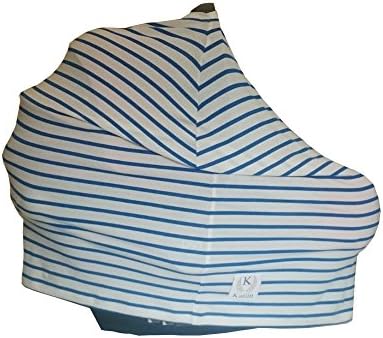 Nursing Cover Baby Car Seat Canopy Cover shopping Cart Cover Blue and White Stripy By Katiin