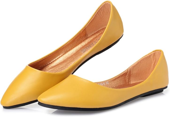 Amazon テンカ フラットシューズ レディース パンプス ポインテッドゥ イエロー 黒 グリーン 赤 ピンク ベージェ ホワイト ブラウン 杏色 大きいサイズ 小さいサイズ 21 5cm 26 0cm 26 5cm パンプス