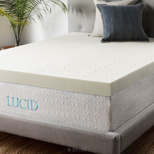 LUCID 4 Inch Ventilated Memory Foam Mattress Topper Simplythecase