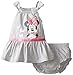 Disney Baby-Girls Newborn Minnie Mouse Girls Dress Set with Glitter, Light Grey Heather, 3 Months