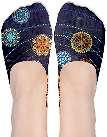 Casual Low Cut Sock,Footies Sneakers Sports Socks,Colorful Solar System With Sun And Style Planets Women's No Show Low Cut Casual Ankle Socks