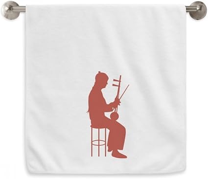 Amazon Diythinker China Erhu プレイヤー イラスト パターン ハンドタオル お風呂 フェイクロス ソフトコットン 洗面タオル バスタオル ホーム キッチン オンライン通販