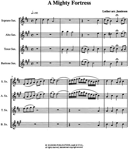 A Mighty Fortress for Saxophone Quartet by Martin Luther