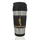 Travel Mug - Trumpet - Personalized Engraving Included (Black)