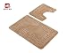 Bathroom Rug Mats Set 3 Piece Toilet Carpet Rugs Includes Contour Mat and Lid Cover, Non Slip Shaggy mat Machine Wash/Dry, Grea Plush Mats for Tub Shower (Tan 32