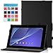 MoKo Sony Xperia Z2 Case - Slim-Fit Multi-Angle Folio Cover Case for Sony Xperia Z2 10.1 inch Tablet, Black (with Smart Cover Auto Wake/Sleep, Will Not Fit for Sony Xperia Z Tablet)