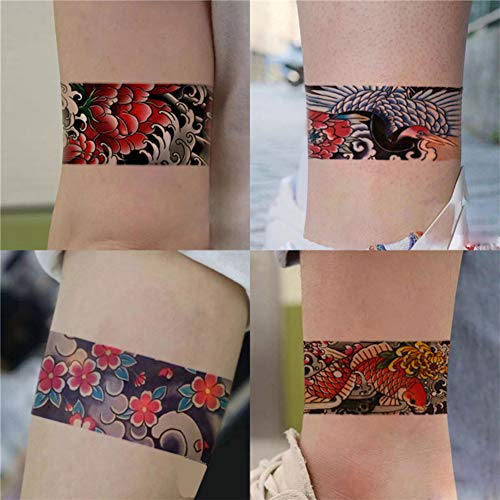 Oottati Waterproof 4 Sheets Arm Leg Circle Temporary Tattoo Stickers
