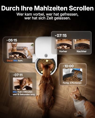 PETKIT YumShare Solo 2 Automatic Feeder with Camera, Face Detection for Multiple Cats, AI Automatic Cat Feeder, 3L Cat Feeder, Automatic Feeder for Cats and Dogs, 2.4 & 5G Wi-Fi
