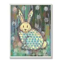 The Kids Room by Stupell Distressed Woodland Rabbit Rectangle Wall Plaque, 11 x 0.5 x 15, Proudly Made in USA