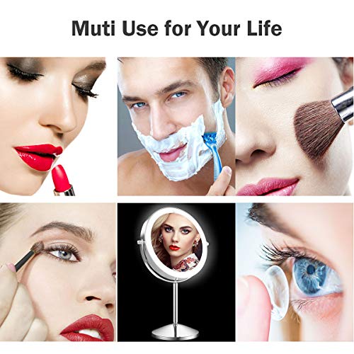image for Vanity Mirror with Light,10X Magnification Makeup Mirror,Double Sided 
