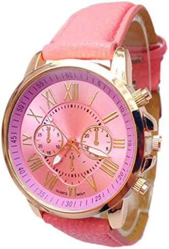 A Watch, RIUDA 2016 Stylish Numerals PU Leather Analog Quartz Watch (PK)