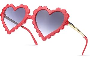 YooThink Girls Heart Sunglasses for Toddler Party Beach, UV 400 Protection Heart Flower Glasses Age 2-7