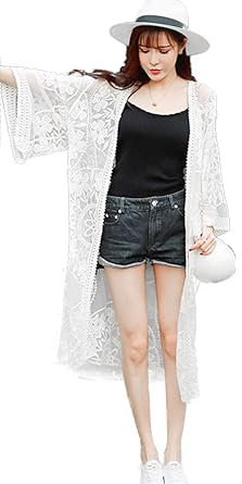 Amazon Lumias ロングガウン レースカーディガン ロング レース