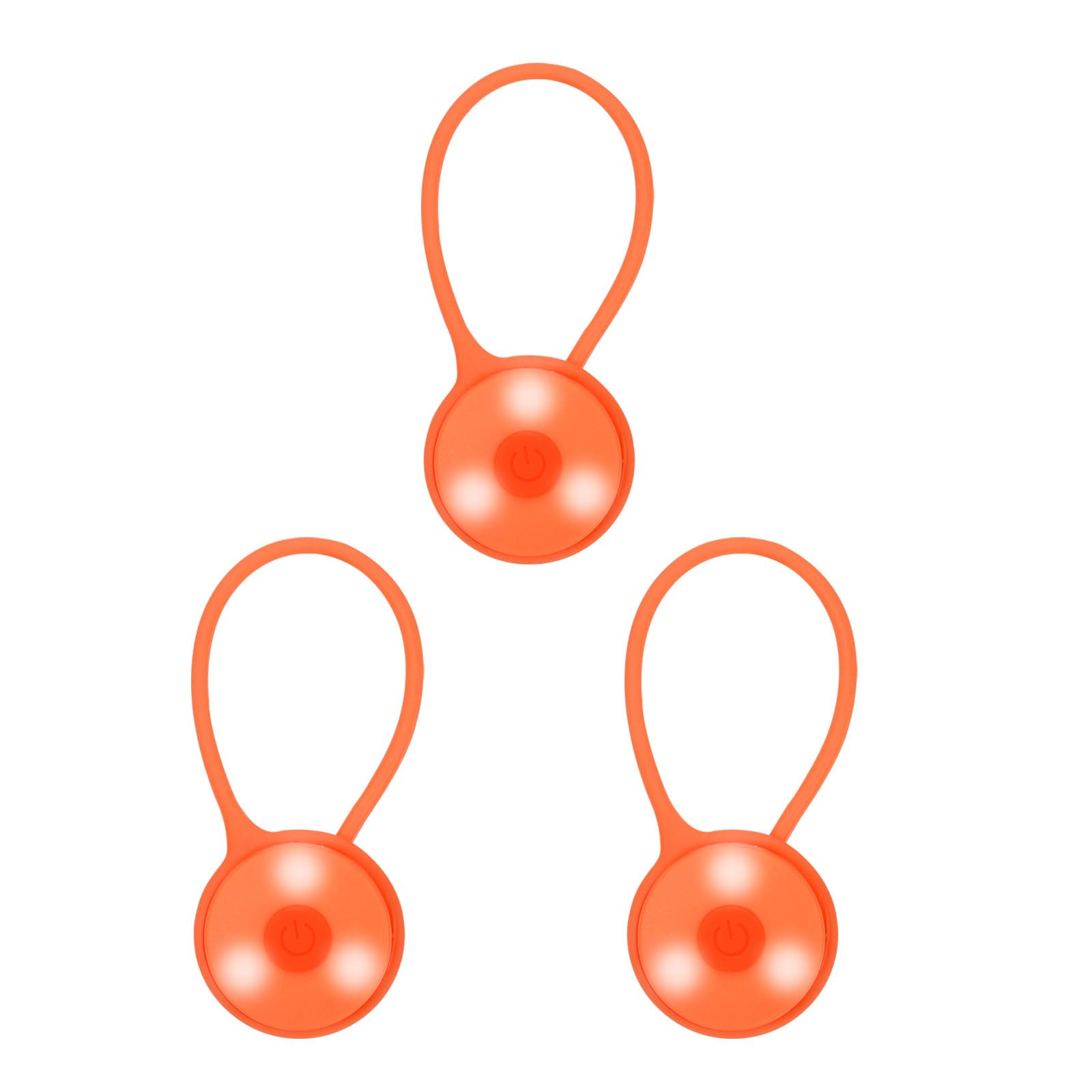 PATIKIL LED Running Light, 3 Pack Silicone Rope Bike Safety Light Running Lights for Runners, Cycling, Dog Walking, Orange