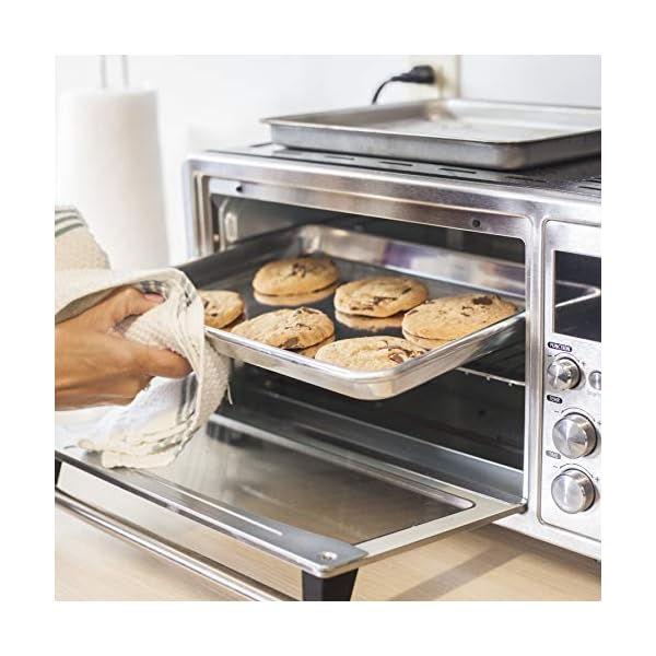 KITCHENATICS Small Quarter Sheet Baking Pan with Rack, Stainless Steel