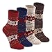 KEAZA Women Vintage Style Cotton Warm Winter Fall Crew Socks 4 Pack WZ02C5