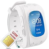 TKSTAR Gps Tracker Smart Watch Phone Two-way Call for Kids with SIM Slot SOS Call Anti-lost Alarm Remote Monitor GPS/LBS Locator Smart Bracelet Watch Support Android IOS No Subscription Fee Q50