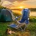 Wakeman Outdoors Camp Chair with Footrest-300lb. Capacity Recliner Quad Seat with Cup Holder, Cooler, Carry Bag-Tailgating, Camping, Fishing (Blue)thumb 4
