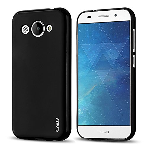 Huawei Y3 2017 Case, J&D [Drop Protection] [Slim Cushion] [Lightweight Bumper] Shock Resistant Protective TPU Slim Case for Huawei Y3 (Release in 2017) - Black