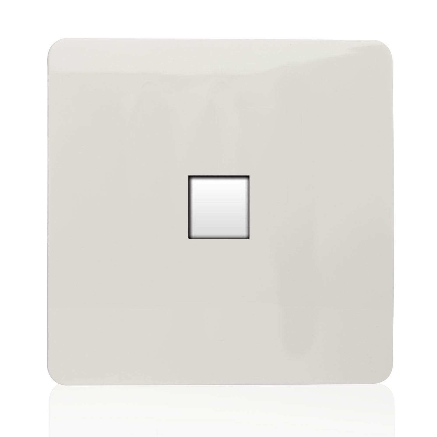 Trendi Artistic Modern RJ56 Cat 5e & Cat 6 Ethernet Socket White Art-PCWH